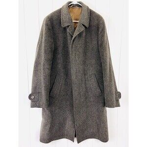 Vintage Golden Lion Gray Wool & Mohair Overcoat Dress Coat Car Jacket Size 50